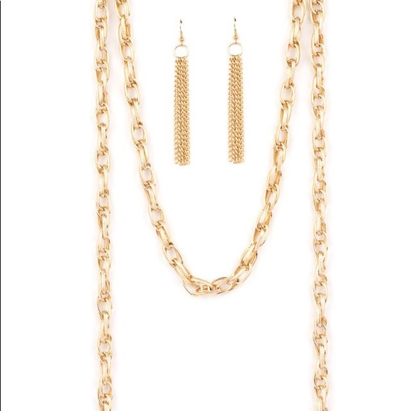 paparazzi Accessories - Scarf Necklace in Gold